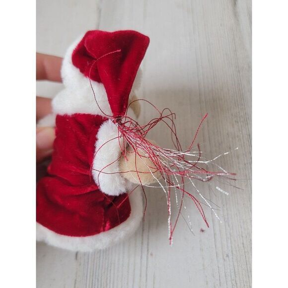 Mini red Santa Claus bear plush stuffed animal toy figure - Picture 6 of 7